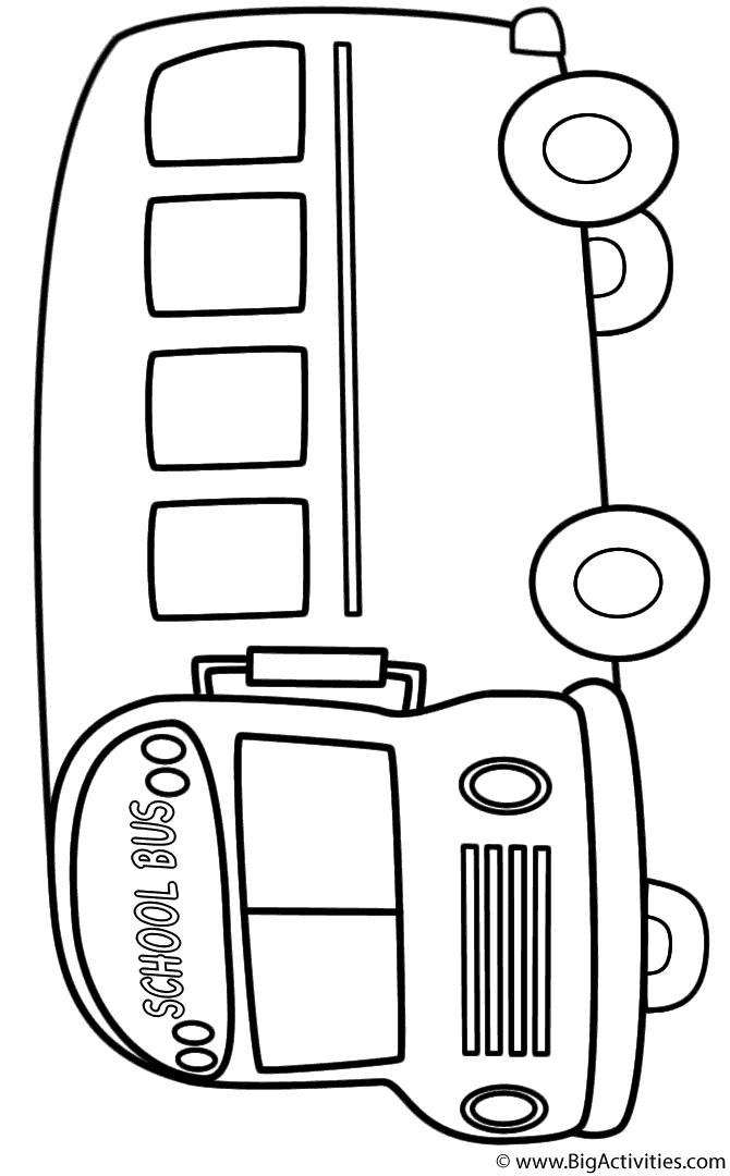 School Bus (Side) - Coloring Page (100th Day of School)