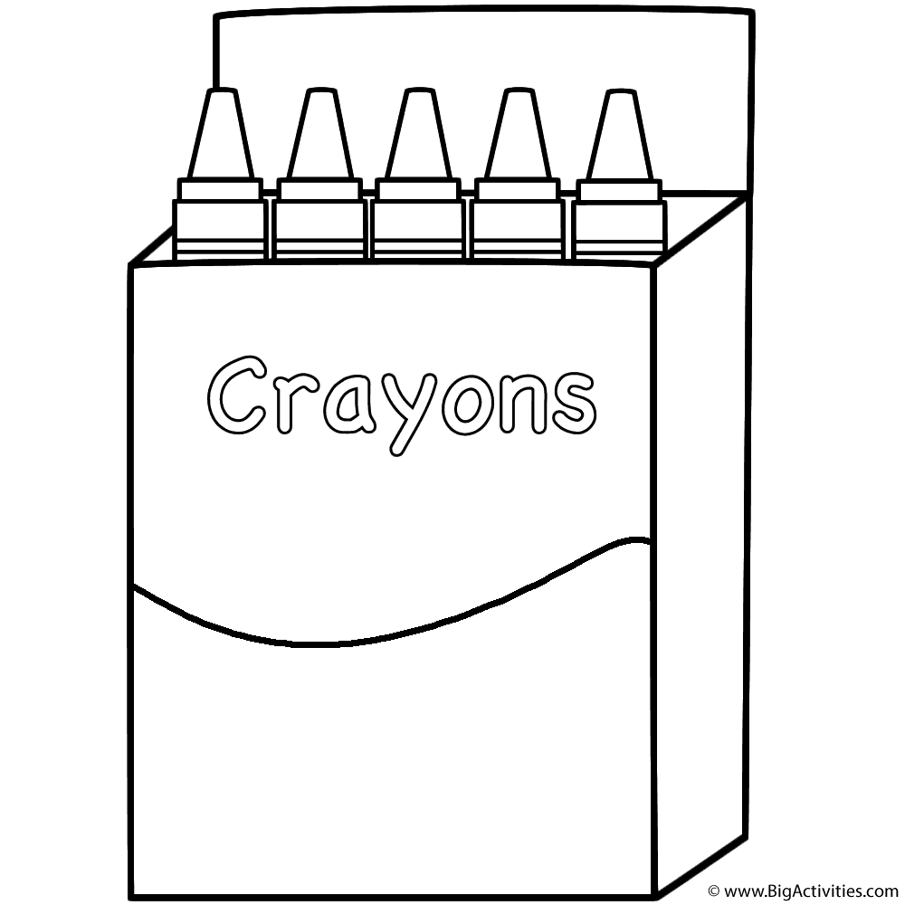 Box of Crayons Coloring Page