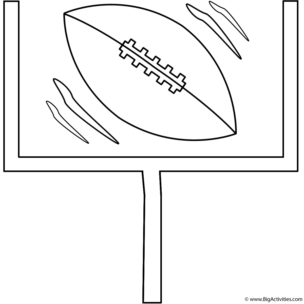 Football going through goal post - Coloring Page (Grey Cup)