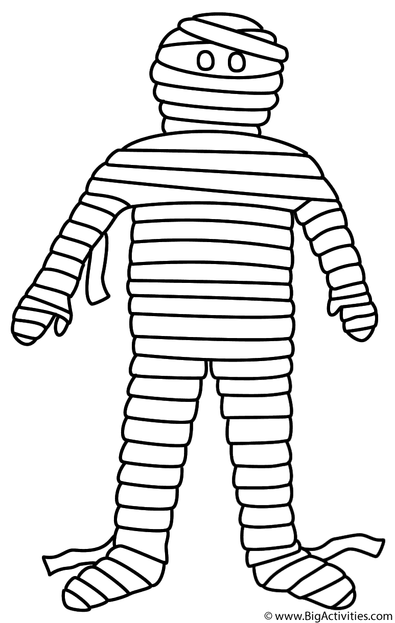 Mummy - Coloring Page (Halloween)