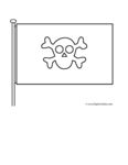 pirate flag with skull and pole