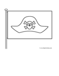 pirate flag with hat and pole