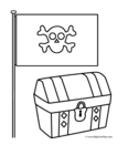 pirate flag with treasure chest