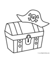 treasure chest with pirate hat
