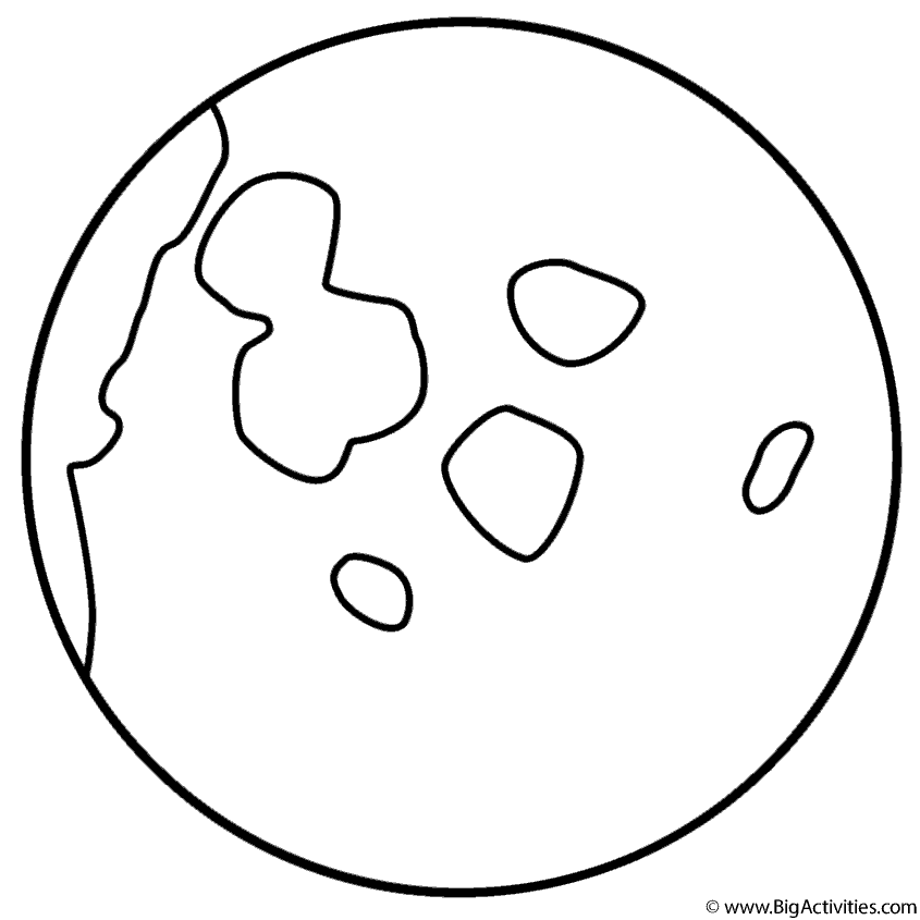 Moon with small craters - Coloring Page (Space)