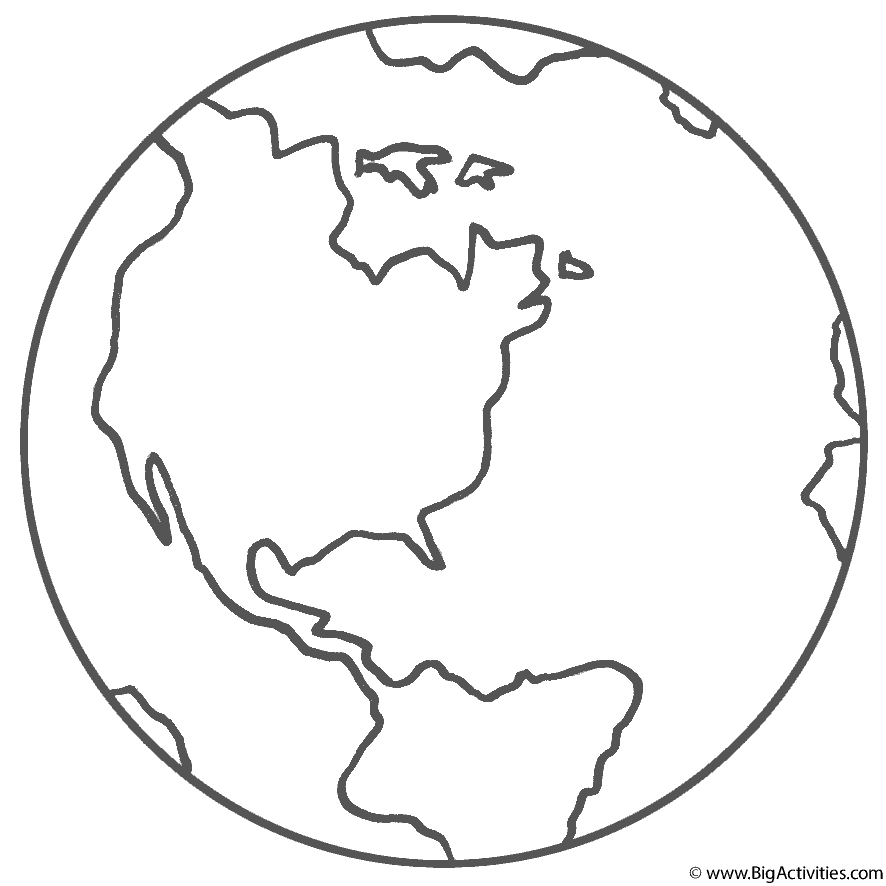 Planet Earth with title - Coloring Page (Space)