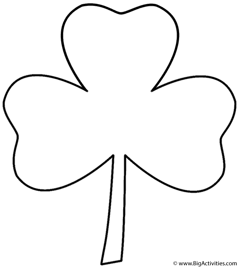 Three Leaf Clover Coloring Page (St Patrick s Day)