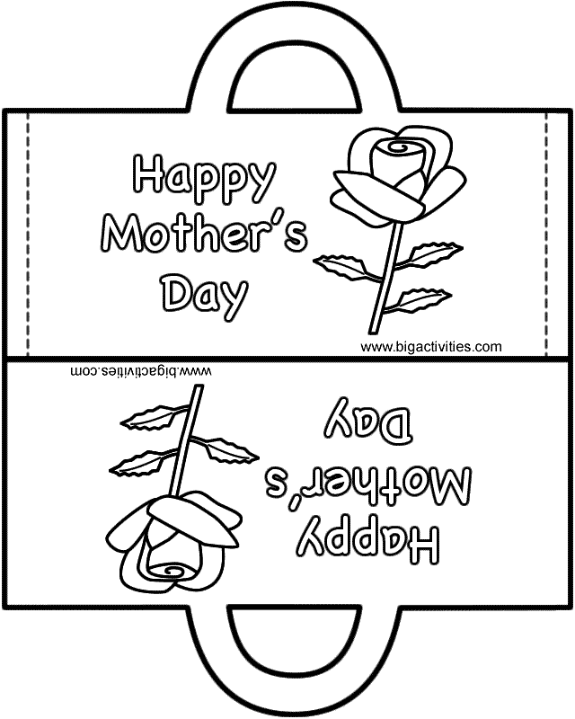 Mother #39 s Day Bag Paper craft (Black and White Template)