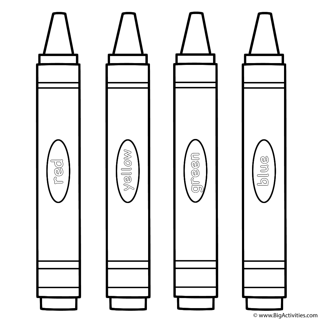 Download Large Crayons - Coloring Page (100th Day of School)