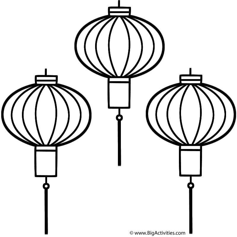 Download Chinese Lanterns - Coloring Page (Chinese New Year)