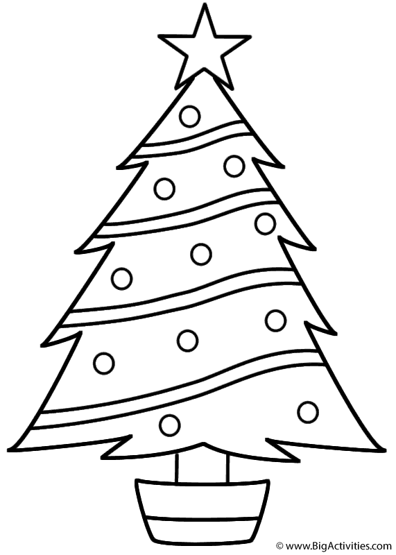 Christmas Tree Coloring Page (Christmas)