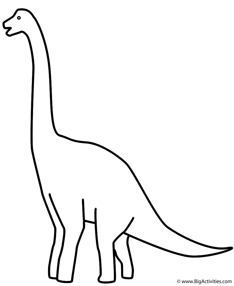 Download Brachiosaurus with title - Coloring Page (Dinosaurs)