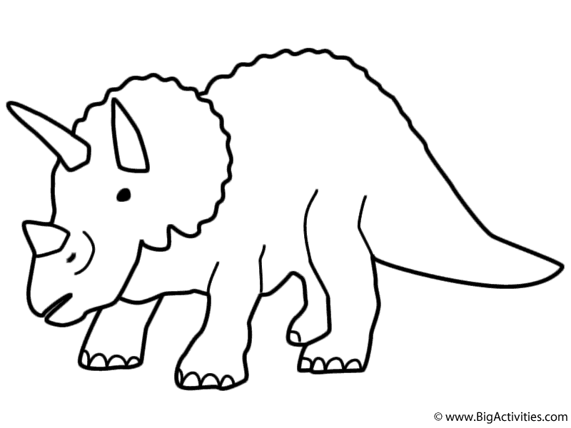 Download Triceratops - Coloring Page (Dinosaurs)