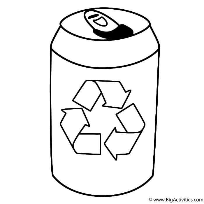 Drink Tin with symbol - Coloring Page (Earth Day)