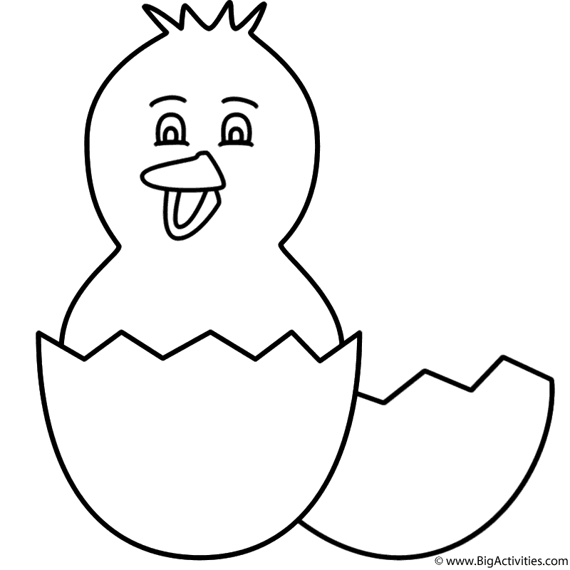 baby chick hatching  coloring page easter