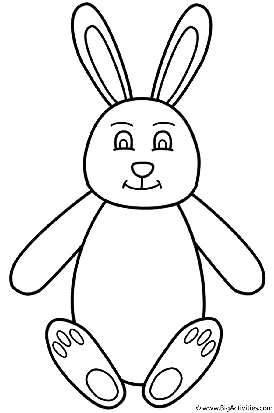 Easter Bunny Sitting - Coloring Page (Easter)