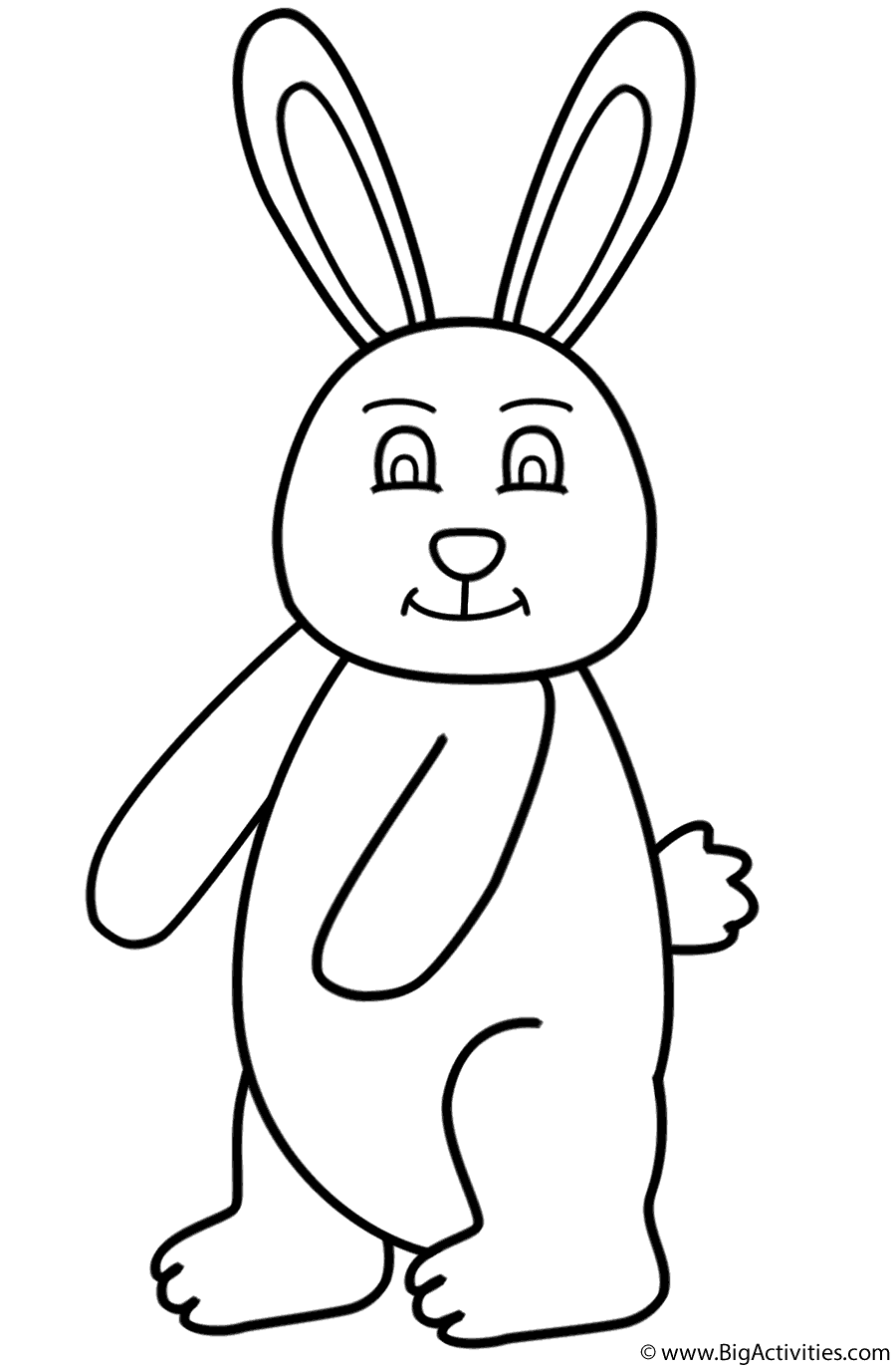 Easter Bunny Standing - Coloring Page (Easter)