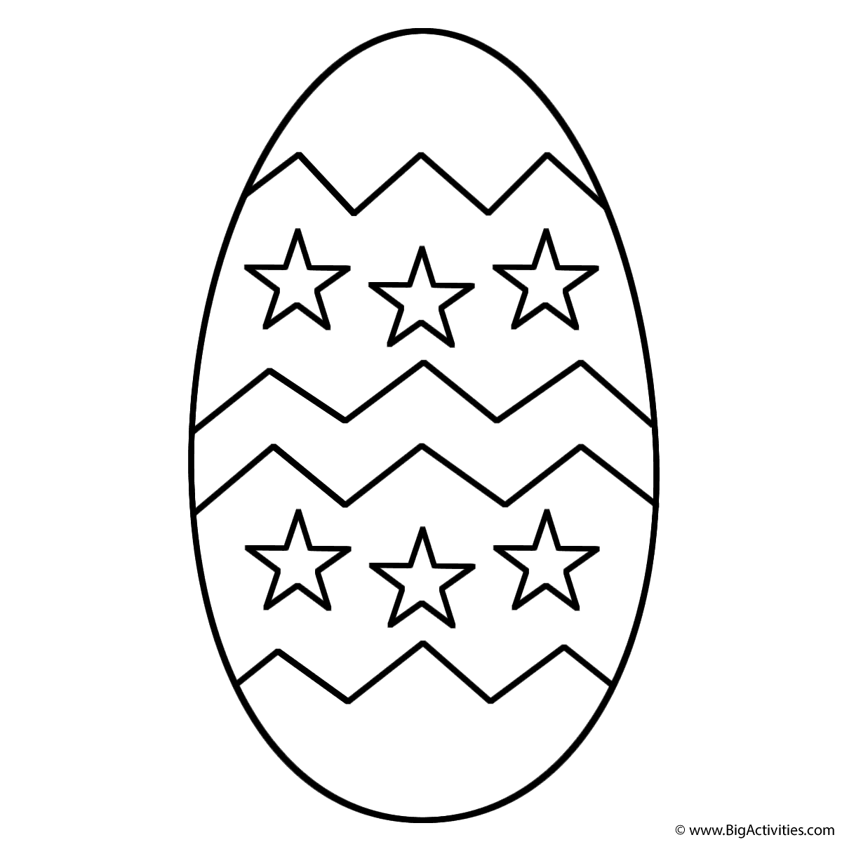 Download Easter Egg with stars and patterns - Coloring Page (Easter)