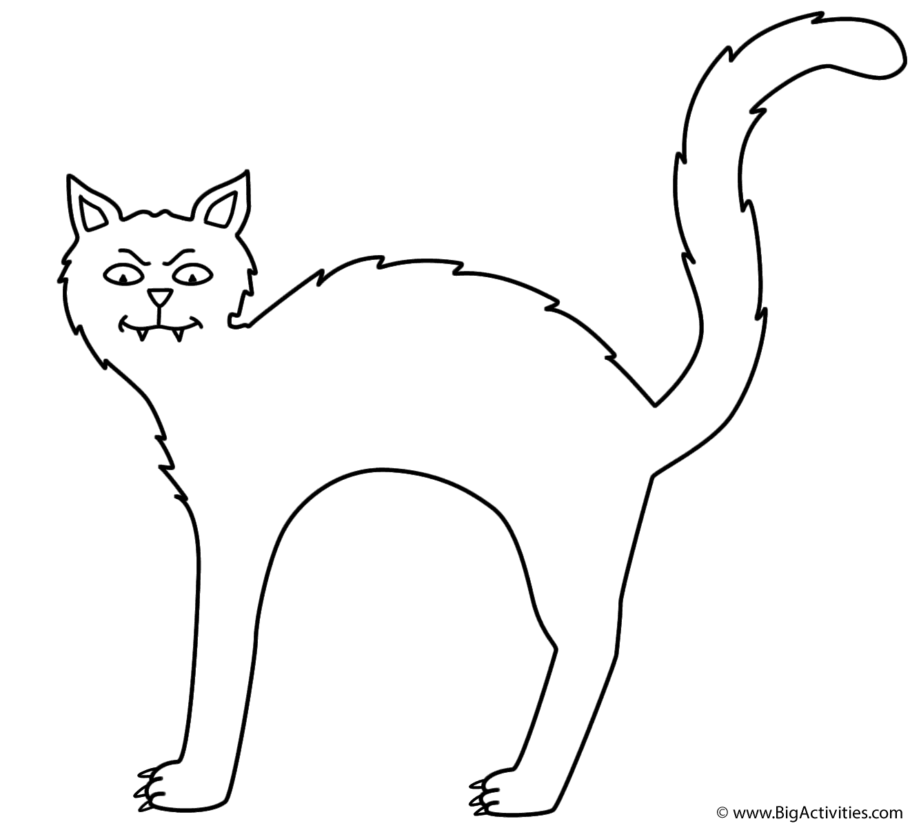 Black cat  Coloring  Page  Halloween  