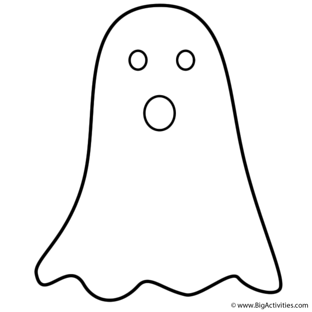 Simple Ghost Coloring Page (Halloween)