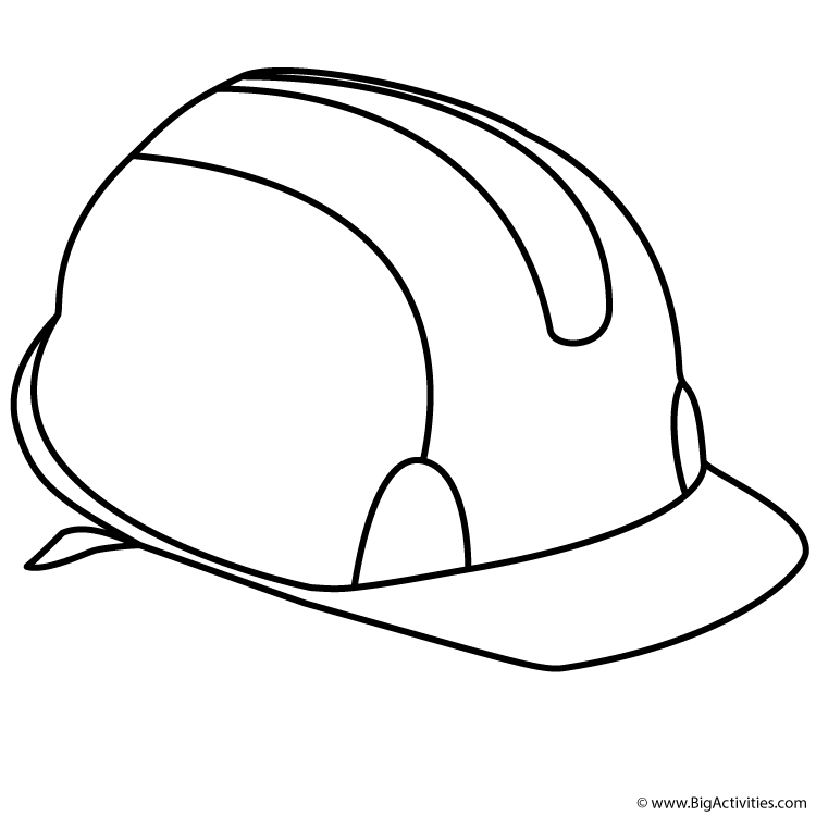 Hard Hat - Coloring Page (Labor Day)