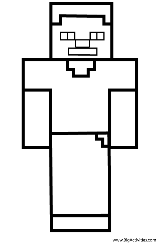 Steve Coloring  Page  Minecraft  