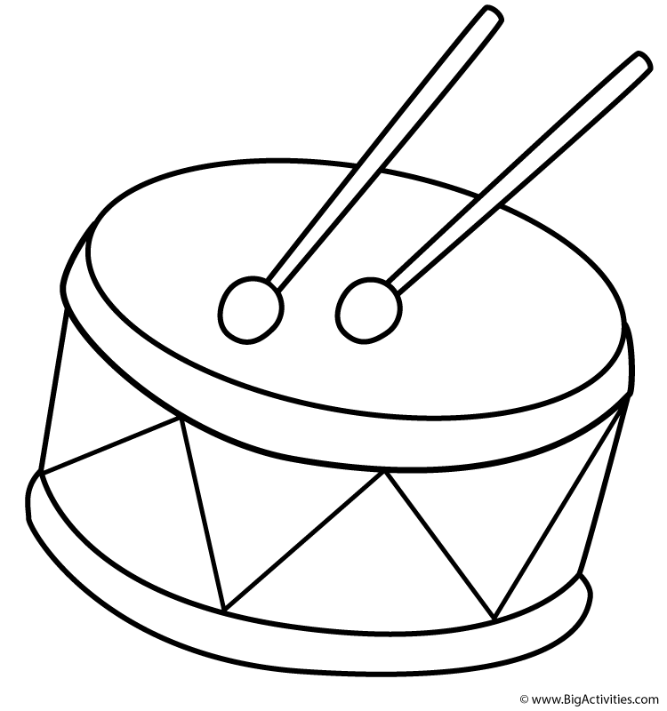 Drum Coloring Page Musical Instruments