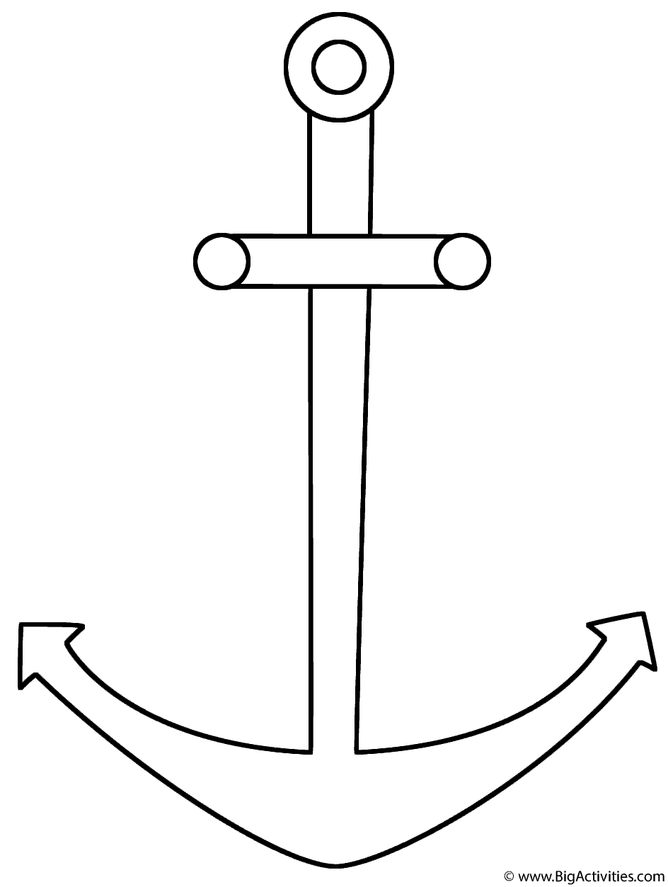 Anchor - Coloring Page (Sea/Marine)