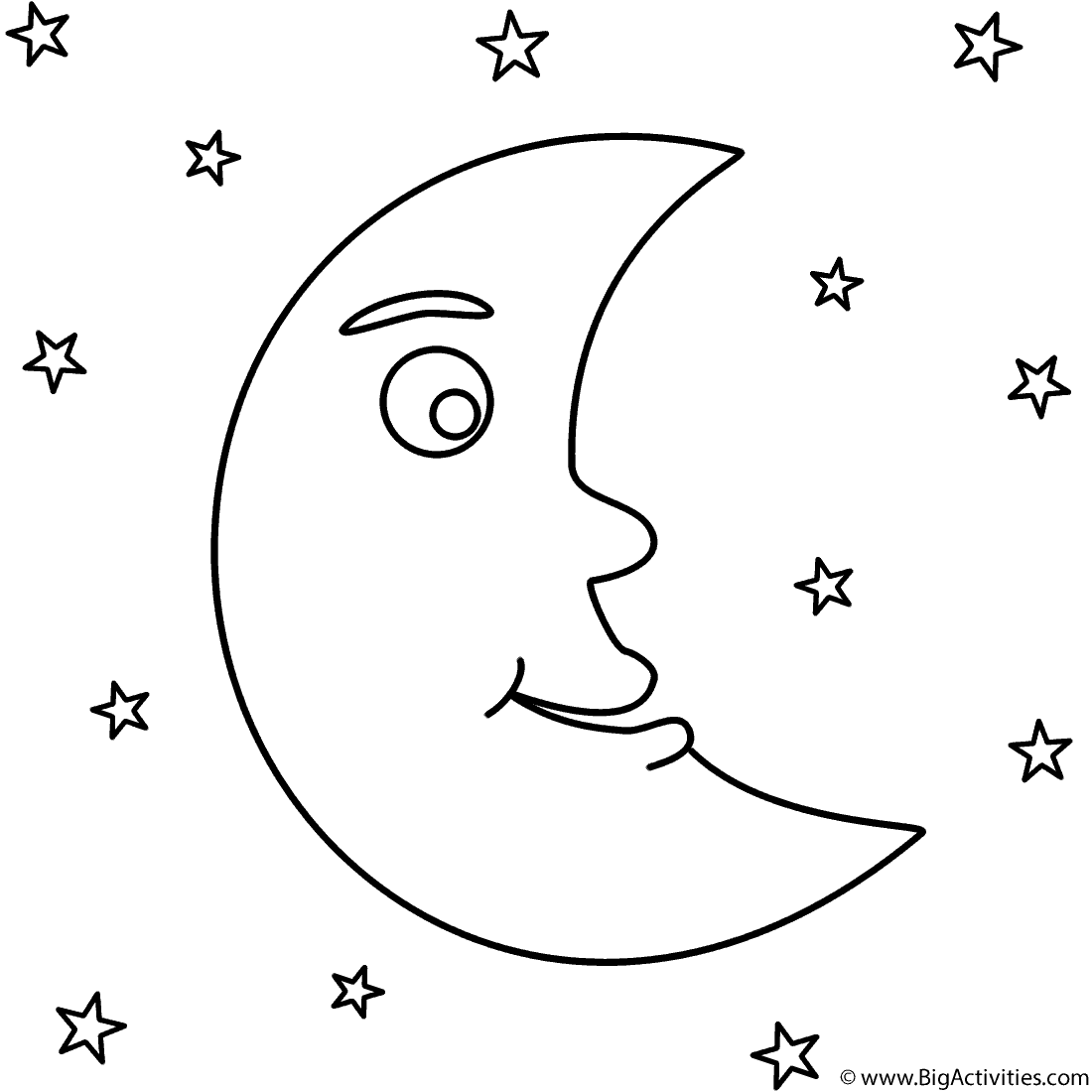 crescent moon printable coloring pages