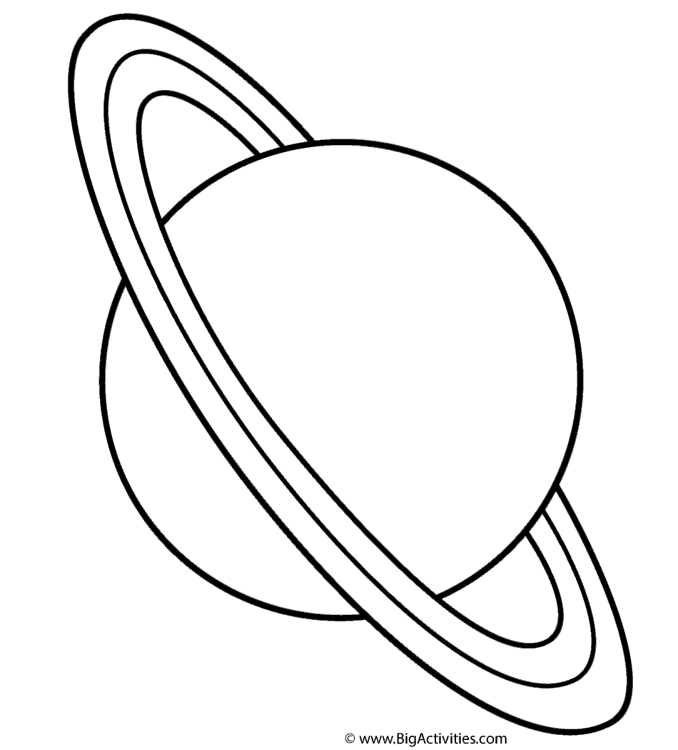 Planet Uranus with title - Coloring Page (Space)
