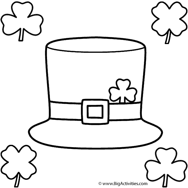 Free St Patrick's Day Hat, Coloring Page