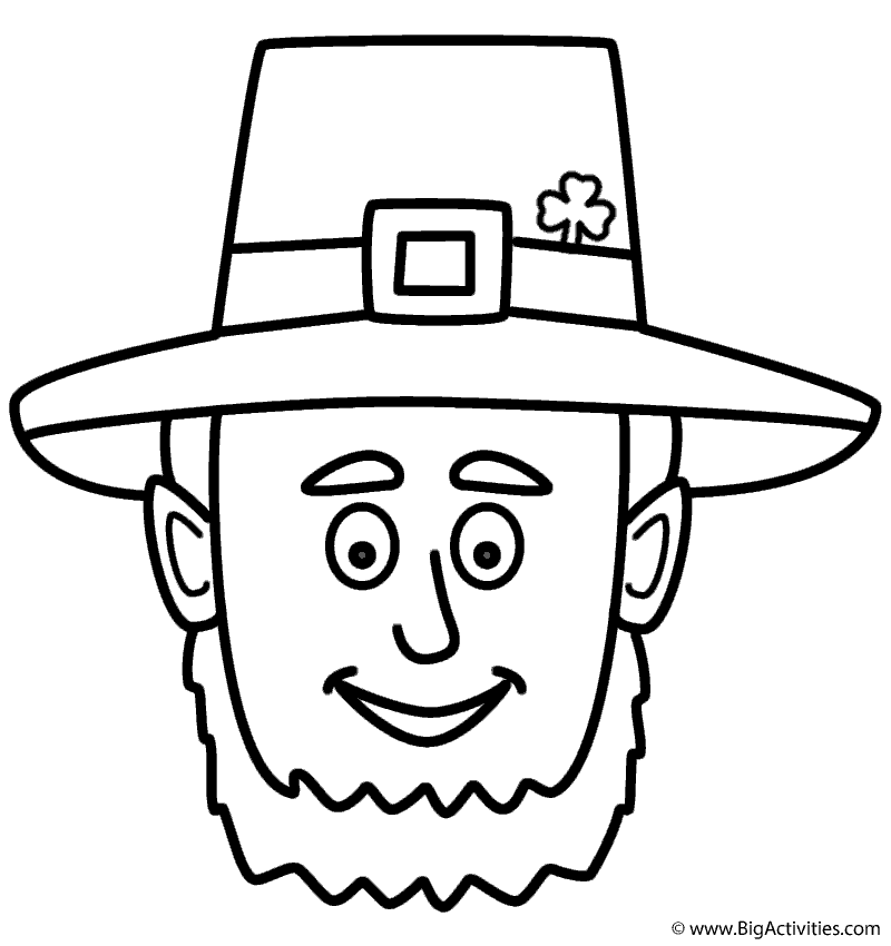  Leprechaun  Face Coloring  Page  St Patrick s Day  