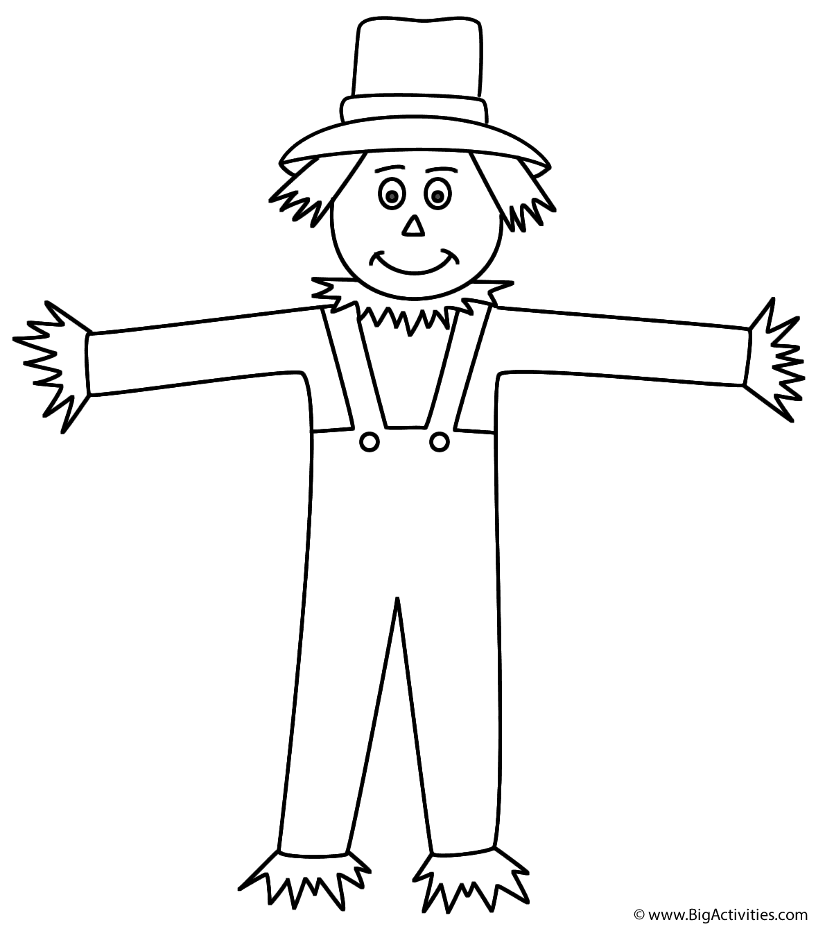 Scarecrow Coloring Page (Thanksgiving)