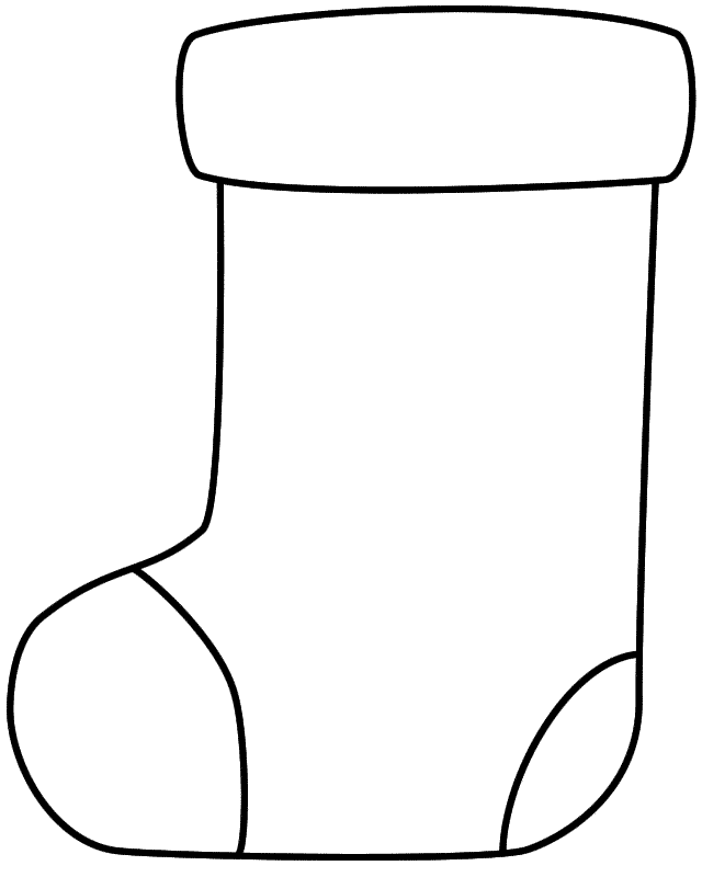 Christmas Stocking - Paper craft (Black and White Template)