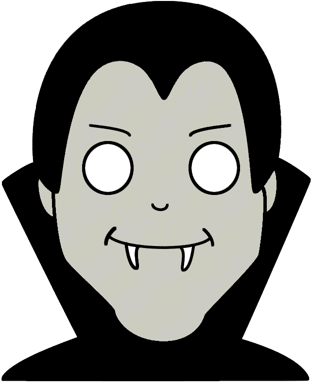 Halloween Vampire Mask Paper craft (Color Template)