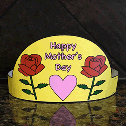 Mother's Day Hat - Paper craft (Color Template)