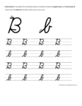 Uppercase B Handwriting Worksheet (trace 1, write 1)